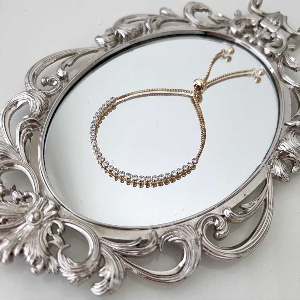 Gold Mini Rhinestone Adjustable Bracelet